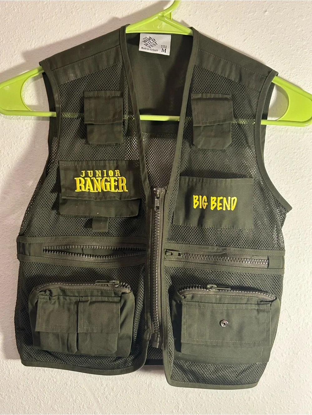 Junior Ranger Big Bend Olive Green Kids' Vest Costume